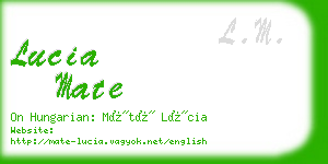 lucia mate business card